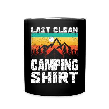 last clean camping shirt - Tasse einfarbig - Schwarz - Vorne