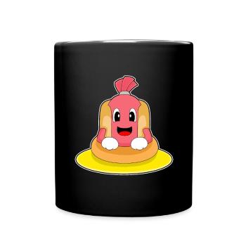 Hotdog Schwimmen Schwimmring Sommer - Tasse einfarbig - Schwarz - Vorne