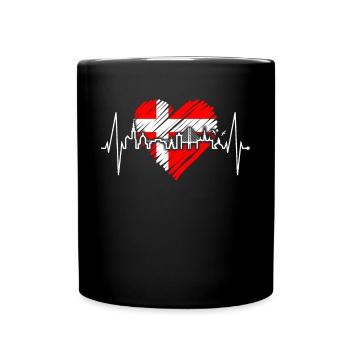 Copenhague Skyline Heartbeat Danemark Amour Hygge - Mug uni - noir - Devant