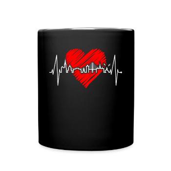 Copenhague Skyline Heartbeat Danemark Amour Hygge - Mug uni - noir - Devant