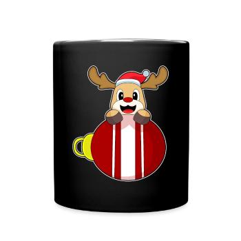 Bal de Noël des rennes - Mug uni - noir - Devant