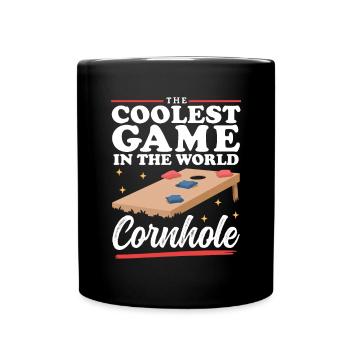 Joueur de cornhole | Sac de haricots à trou aveugle cadeau - Mug uni - noir - Devant
