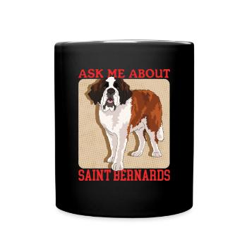 Bernhardiner Hunde St. Bernhardshund Geschenk - Tasse einfarbig - Schwarz - Vorne