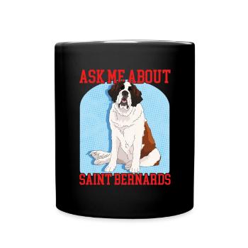 Bernhardiner Hund St. Bernhardshund Geschenk - Tasse einfarbig - Schwarz - Vorne