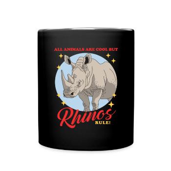 Rhino Rhinoceros Rhinos Gift - Full Colour Mug - black - Front