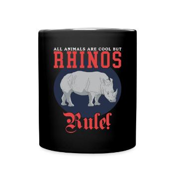 Nashorn lustig Rhinozeros Nashörner Geschenk - Tasse einfarbig - Schwarz - Vorne