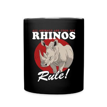 Rhino Rhinos Rhinoceros Gift - Full Colour Mug - black - Front