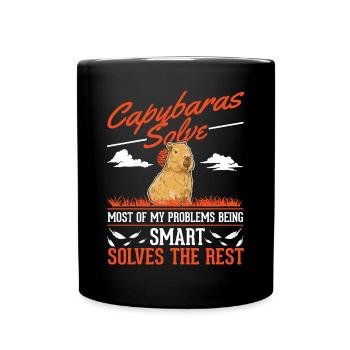Capybara Wasserschwein Capibara - Full Colour Mug - black - Front