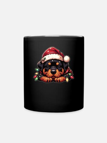 Weihnachtsmütze Weihnachten Lichterkette - Tasse einfarbig - Schwarz