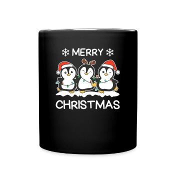 Joyeux Noël Pingouin Réveillon de Noël Pingouins - Mug uni - noir - Devant