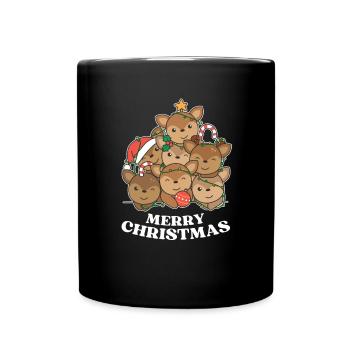Merry Christmas Deer Christmas Eve Deer - Full Colour Mug - black - Front