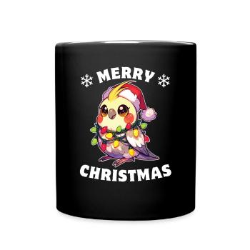 Christmas Fairy Lights Cockatiel - Full Colour Mug - black - Front