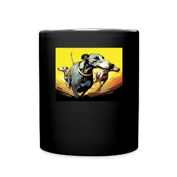 Greyhound Racing Dog Race Greyhound Race Propriétaire de lévrier - Mug uni - noir - Devant