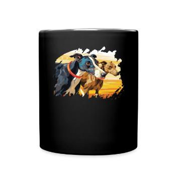 Greyhound Racing Dog Race Greyhound Race Propriétaire de lévrier - Mug uni - noir - Devant