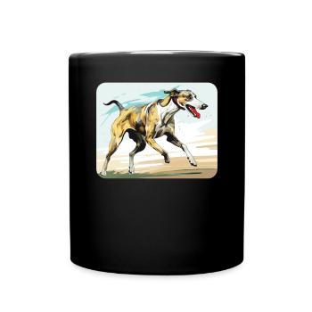Greyhound Racing Dog Race Greyhound Race Propriétaire de lévrier - Mug uni - noir - Devant