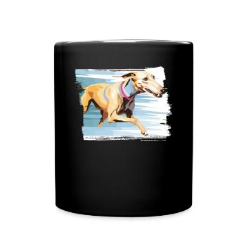 Greyhound Racing Dog Race Greyhound Race Propriétaire de lévrier - Mug uni - noir - Devant