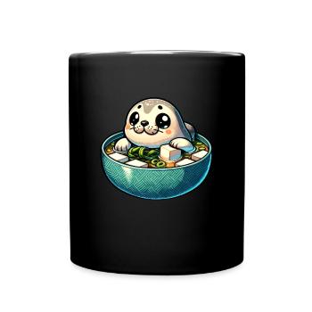 Sea Animal, Sea Animal, Ocean, Miso, Soup, Seal - Full Colour Mug - black - Front