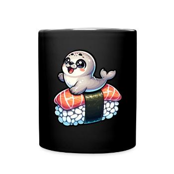 Sea Animal, Sea Animal, Ocean, Sushi-eater, Seal - Full Colour Mug - black - Front