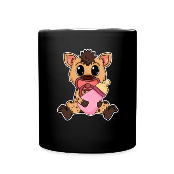 Baby Hyena Motif - Full Colour Mug - black - Front