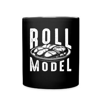 Backen Bäckerei Brötchen Modell Lustiger Bäcker - Tasse einfarbig - Schwarz - Vorne