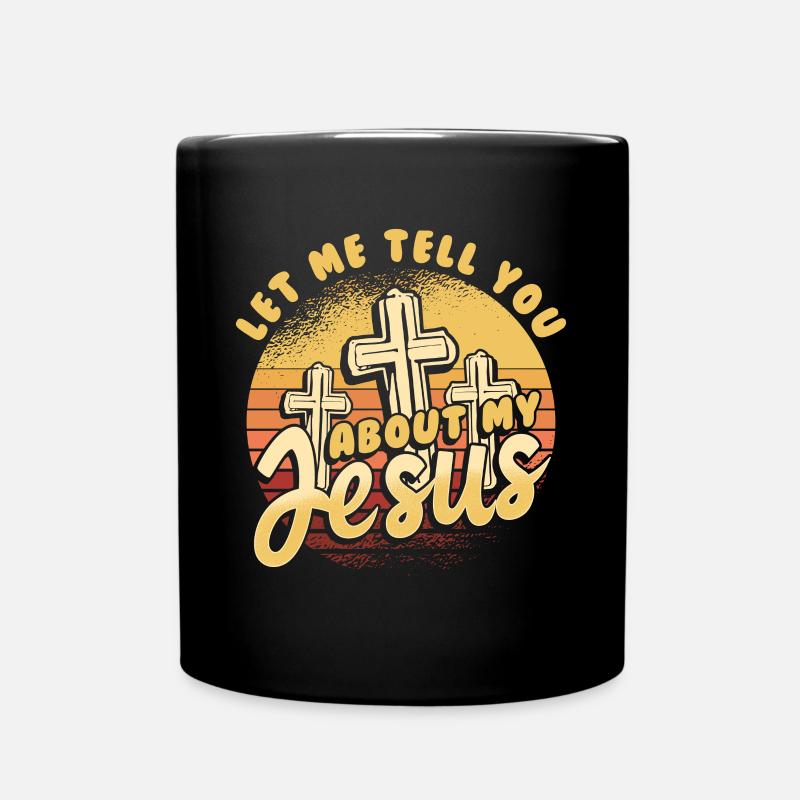 Laissez-moi vous parler de mon Jésus - Mug uni - noir