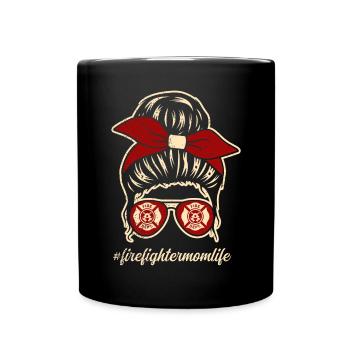 Firefighter Mother Fire Brigade Mother - Full Colour Mug - black - Front