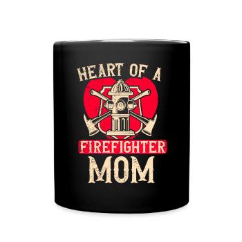Feuerwehrmutter Feuerwehr Mutter - Tasse einfarbig - Schwarz - Vorne