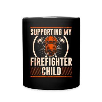 Feuerwehrmutter Feuerwehr Mutter - Tasse einfarbig - Schwarz - Vorne