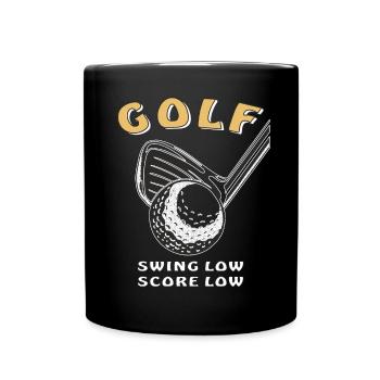 GOLF SWING LOW SCORE LOW - Full Colour Mug - black - Front