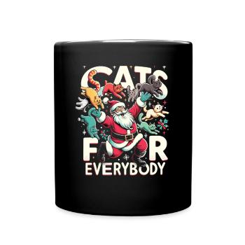 Cats For Everybody Katze Katzen Katzenliebhaber - Tasse einfarbig - Schwarz - Vorne