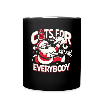 Cats For Everybody Katze Katzen Katzenliebhaber - Tasse einfarbig - Schwarz - Vorne
