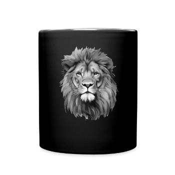 A portrait of the lion of the Lion Lion - Full Colour Mug - black - Front