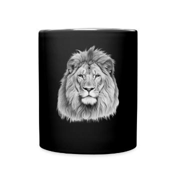 A portrait of the lion of the Lion Lion - Full Colour Mug - black - Front