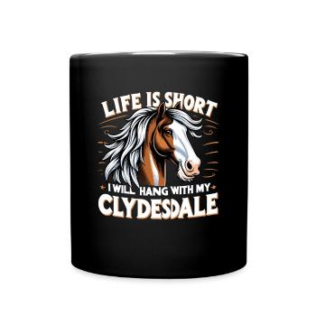Amateurs de chevaux de trait race de cheval géant Clydesdale - Mug uni - noir - Devant
