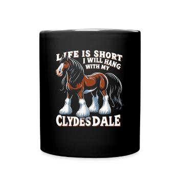 Amateurs de chevaux de trait race de cheval géant Clydesdale - Mug uni - noir - Devant
