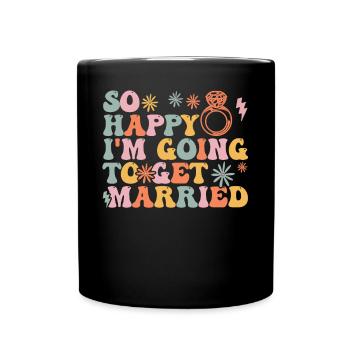 Bride Bridal Shower Engagement - Full Colour Mug - black - Front