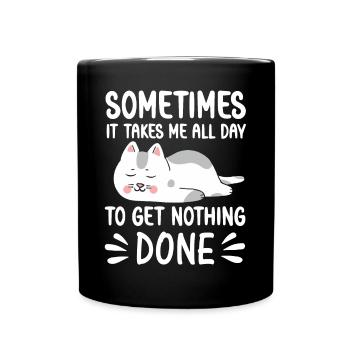 Ne rien faire de drôle Citations et dictons de chat Chats - Mug uni - noir - Devant