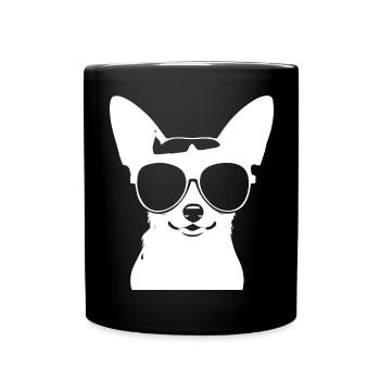 Lustiger Chihuahua mit Sonnenbrille Chihuahuas - Tasse einfarbig - Schwarz - Vorne