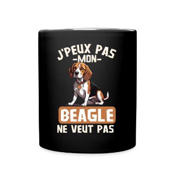Chien de race beagle - Mug uni - noir - Devant