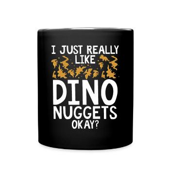 Ich Mag Dino Nuggets Einfach Sehr - Tasse einfarbig - Schwarz - Vorne