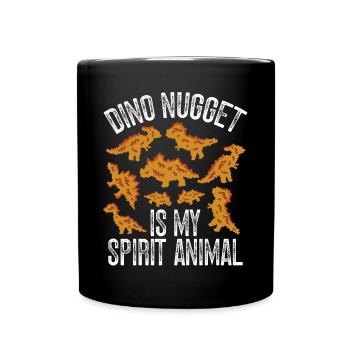 Dino nuggets Sind Mein Krafttier - Tasse einfarbig - Schwarz - Vorne
