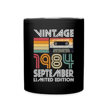 40th Birthday Vintage September Vintage 1984 - Full Colour Mug - black - Front