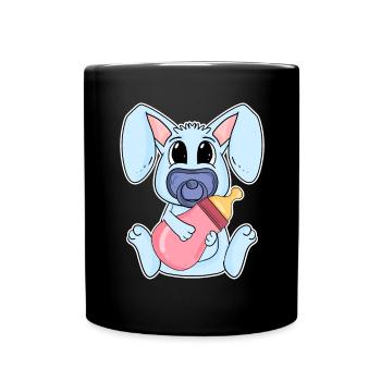 Motif de bébé lapin - Mug uni - noir - Devant