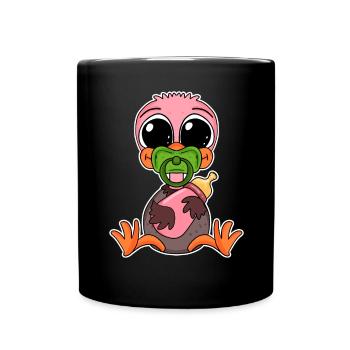 Motif d’autruche bébé - Mug uni - noir - Devant
