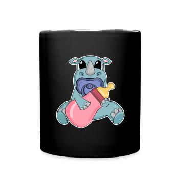 Baby Rhinoceros Motif - Full Colour Mug - black - Front