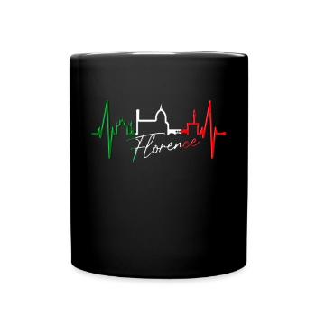 Florence Skyline Italy Heartbeat I Love Firenze - Full Colour Mug - black - Front