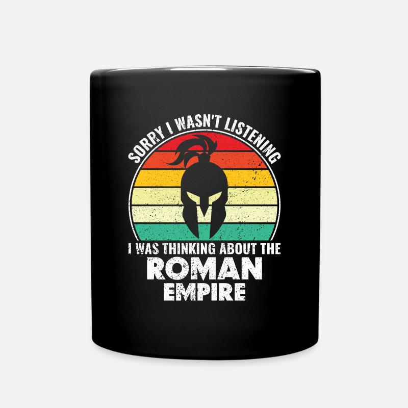 Thinking about the Roman Empire - Römisches Reich - Tasse einfarbig - Schwarz