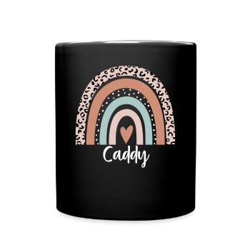 Caddy Rainbow Leopard Funny Caddy Appreciation - Full Colour Mug - black - Front