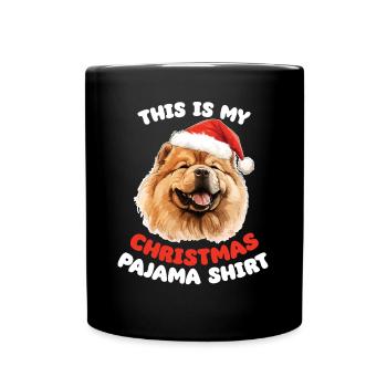 Chow Chow Weihnachts Schlafanzug Hunde - Tasse einfarbig - Schwarz - Vorne