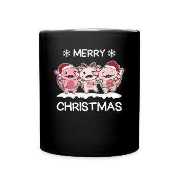 Joyeux Noël Axolotl Réveillon de Noël Axolotls - Mug uni - noir - Devant